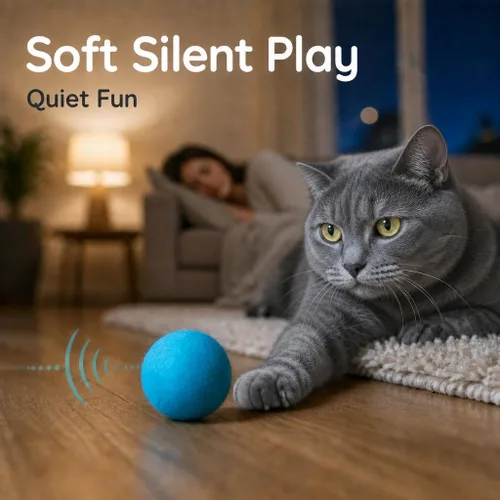 Vista 3 de Juguetes de lana para gatos – Pelotas de juguete de fieltro para mascotas pequeñas para buscar y jugar – Bola de lana silenciosa ecológica