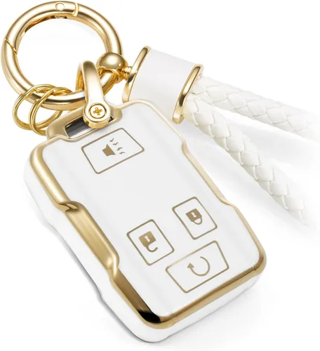 Vista 37 de Funda para Llavero Mercedes con Llavero de Cuerda Trenzada de Metal, Funda de Llave Suave Mejorada para Carcasa de Llavero Remoto Inteligente Sin