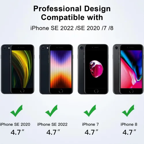 Vista 8 de Vooii Funda para iPhone SE 3ª/2ª/2020 con Magnético, Funda iPhone 8/7 [Compatible con Magsafe] [Diseño Integrado] Sensación de Agarre Cómoda Delgada
