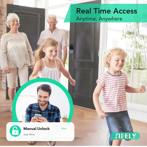 Vista 9 de Cerradura inteligente incorporada con huella dactilar y WiFi con teclado – Cerradura sin llave para el hogar, Airbnb, alquiler, niños/mayores