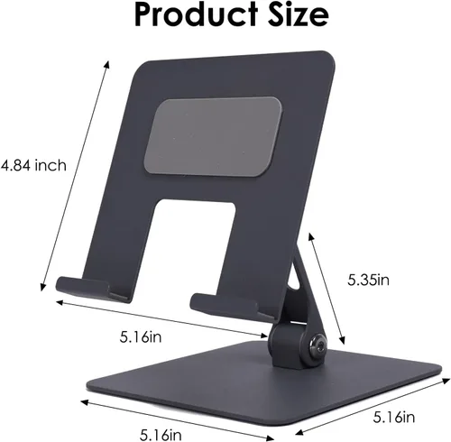 Vista 5 de Soporte para tablet para escritorio, soporte ajustable y estable, plegable multiángulo, compatibilidad universal para tabletas de 4 a 13.3 pulgadas