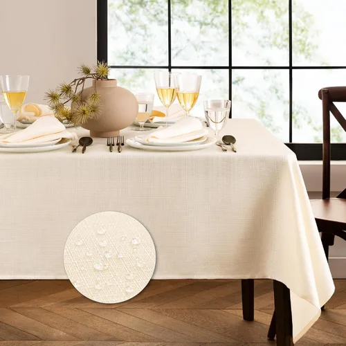 Vista 11 de Elrene Home Fashions - Mantel de textura sólida de laurel, resistente al agua y a las manchas, 52 x 70 pulgadas, rectangular, color salvia