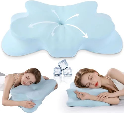 Vista 9 de Memory Foam Cooling Cervical Neck Pillow for Back Side Sleeper White