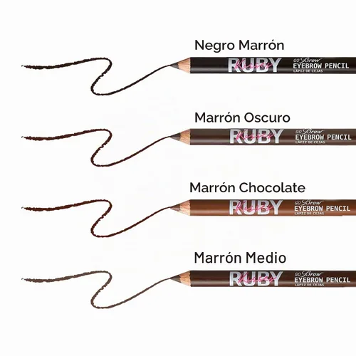 Vista 7 de Ruby Kisses GoBrow - Lápiz de cejas, afilable, de larga duración, lápiz de madera para cejas de aspecto natural, paquete de 3 unidades (negro marrón)