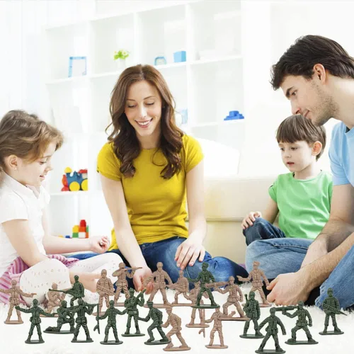 Vista 4 de ikasus 360 piezas de plástico para hombres del ejército para niños, mini figuras de acción militares, figuras militares de soldados de juguete