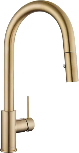 Vista 10 de AguaStella AS60BG - Grifo de fregadero de cocina dorado cepillado brillante con rociador extraíble de una sola manija