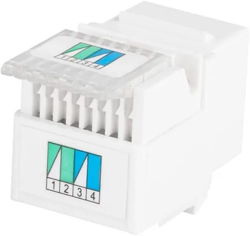 Vista 4 de Monoprice RJ-11 Conector Keystone sin herramientas, blanco (107288)