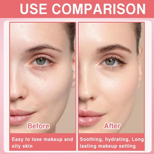 Vista 4 de Spray fijador de maquillaje brillante, spray de ajuste hidratante para cara, acabado radiante brillante de larga duración, ligero y refrescante