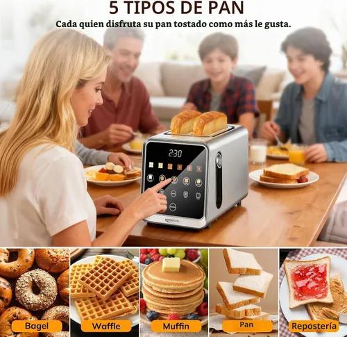 Vista 6 de Keenstone Tostadora de 2 rebanadas, ranuras de 1.5 pulgadas de ancho