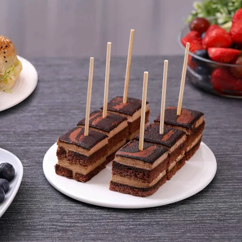 Vista 4 de 200 PIEZAS pinchos de bambú, palitos de comida de 6 pulgadas para aperitivos, frutas, brochetas a la parrilla, palillos de cóctel para bebidas