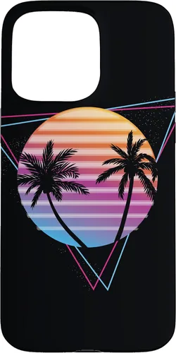 Vista 31 de Palm Sunset 80s Vibe Retrowave Synthwave Aesthetics - Carcasa para iPhone 16