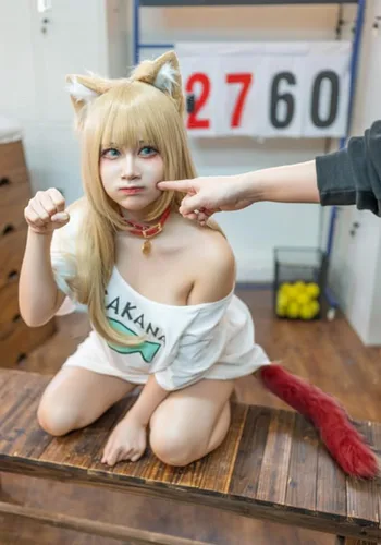 Vista 4 de DAZCOS Cola de zorro de gato multicolor para anime Neko Cosplay disfraz Halloween