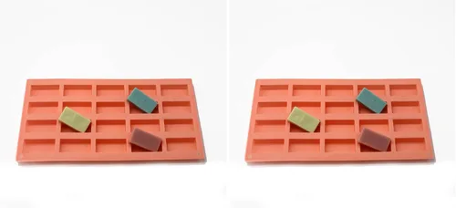 Vista 10 de X-Haibei Mini molde rectangular del silicón del jabón de la muestra del molde del caramelo del chocolate del jabón de la muestra 20-cavidad 0.5OZ