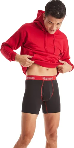 Vista 3 de Hanes Calzoncillos tipo bóxer para hombre, algodón elástico que absorbe la humedad, paquete múltiple