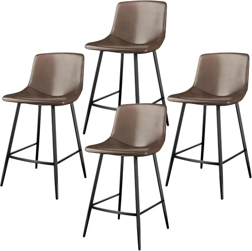 Vista 18 de 5Rcom Juego de 2 taburetes de bar de altura de mostrador de 600 libras, taburetes de cocina de 24 pulgadas con respaldo, sillas de bar modernas
