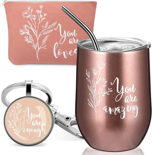 Vista 10 de Tessco for you 3 piezas de regalos de agradecimiento a los empleados para mujeres, regalo de fin de año, regalos de graduación, vaso inspirador