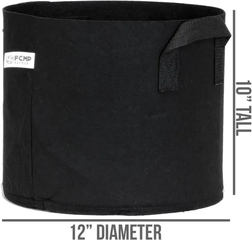 Vista 10 de FCMP Outdoor Bolsas de cultivo transpirables de 5 galones de tela aislante no tejida moderna y ligera para jardinería en interiores o exteriores