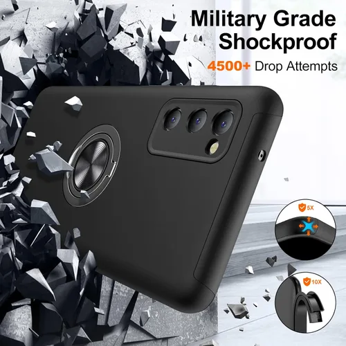 Vista 2 de JAME Funda para Samsung Galaxy S20 FE, funda Samsung S20 FE 5G con soporte giratorio, resistente a prueba de golpes, funda delgada para Galaxy S20