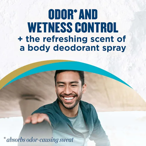Vista 5 de Gold Bond Polvo Corporal en Spray Sin Talco Esenciales para Hombres 7 oz. Aroma Recharge Protección contra la Humedad