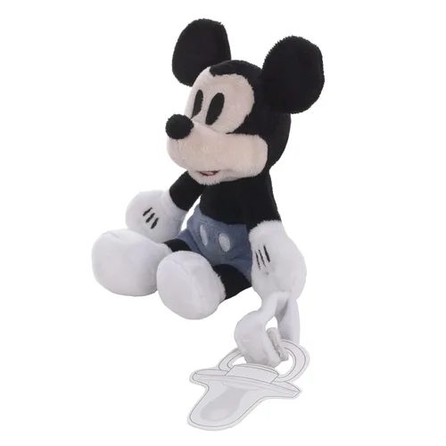 Vista 2 de Disney Mickey Mouse - Soporte para chupón de felpa color blanco, azul y negro