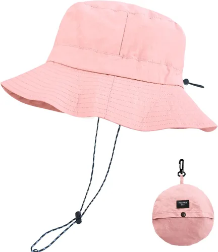 Vista 16 de PFFY Packable Sun Bucket Hat for Men Women Outdoor UV Protection Sun Hats Caqui