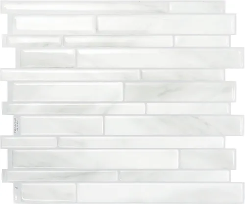 Vista 9 de SMART TILES Protector contra salpicaduras despegar y pegar - 5 hojas de 9.36" x 9.73" - Azulejo adhesivo 3D despegar y pegar para protector contra
