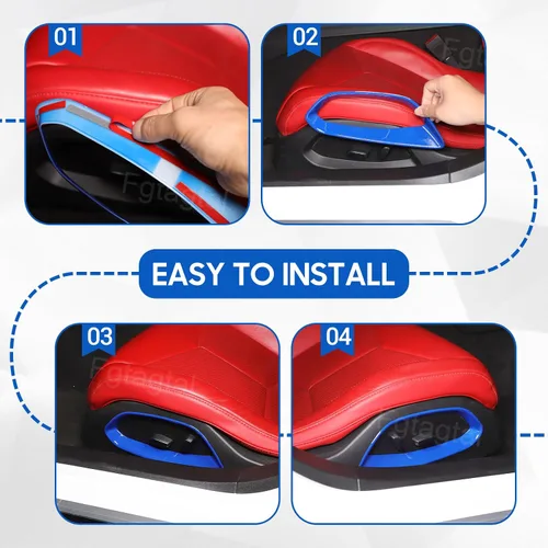 Vista 6 de Panel de botón de ajuste de asiento para Chevrolet Corvette C8 Stingray 2020-2024, marco de decoración de paneles de ajuste de asiento de automóvil