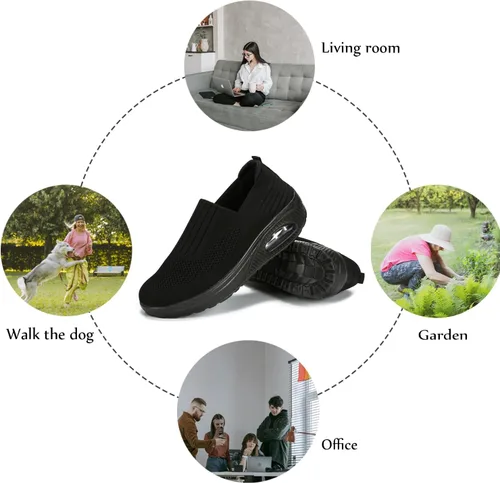 Vista 7 de Touchmosees Tenis ortopédicos de cuña para mujer con cojín de aire para diabéticos