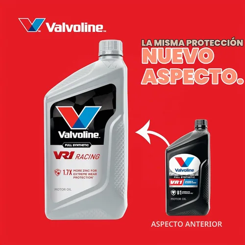 Vista 4 de Aceite de motor Valvoline VR1 Racing sintético SAE 10W-30, 1 cuarto de galón