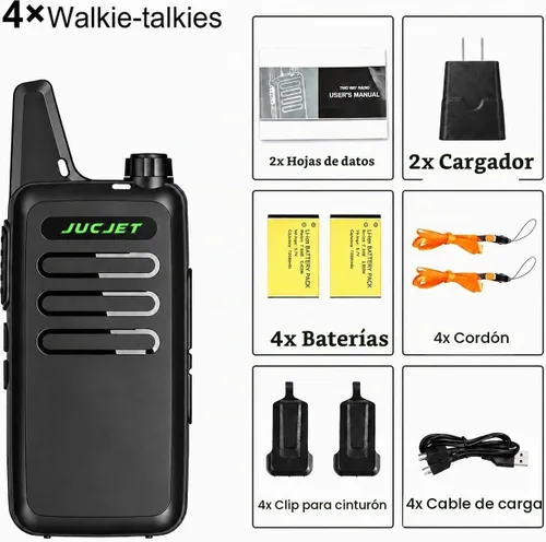 Vista 7 de Walkie Talkies F20 Compact FRS, paquete de 4 radios listos para usar T20-4 piezas