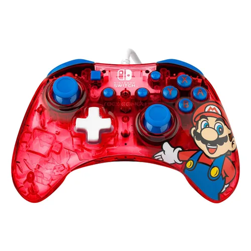 Vista 16 de Rock Candy Wired Gaming Switch Pro Controller - Mario - Red - Official License Nintendo - OLED Lite Compatible, Compact, Durable Travel Controller