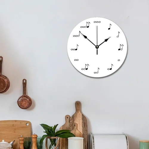 Vista 131 de Reloj de pared de guitarra acústica con aspecto de madera natural, reloj de madera rústico y elegante, 10 silenciosos, sin tictac, de cuarzo