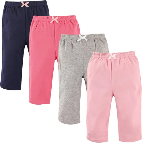 Vista 25 de Luvable Friends Pantalones de algodón para bebé niño Rayas negras paquete de 4