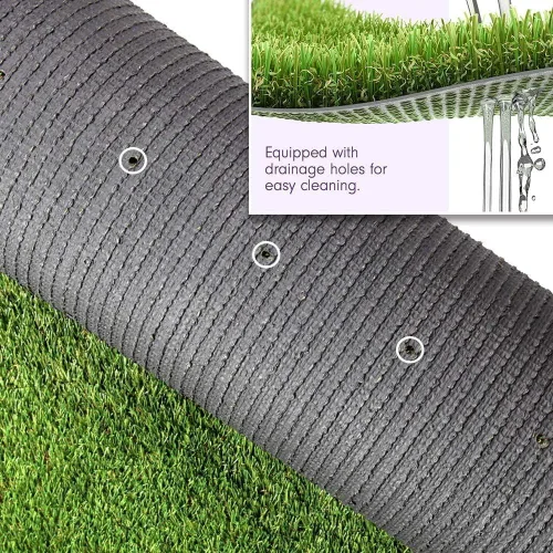 Vista 2 de Petgrow Alfombra de césped artificial sintético de 1 pie x 12 pies (12 pies cuadrados), altura de pila de 0.8 pulgadas, alfombra de césped