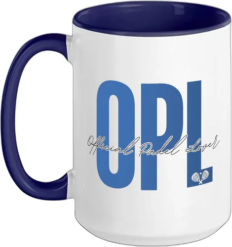 Vista 13 de OPL Official Padel Lover Ceramic Mug, Pink/White, 15oz Rosa/blanco