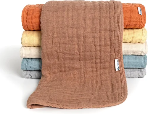Vista 12 de Gerber Paños de muselina para bebés niños y niñas, varios marrones azules, tamaño grande, 20 x 10 pulgadas Multi Blues Browns