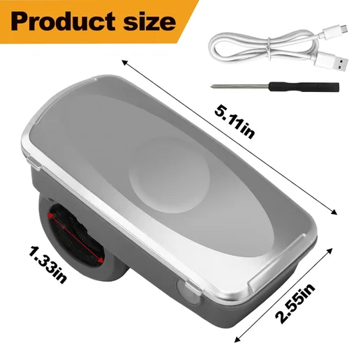 Vista 7 de Luz de parrilla recargable, rotación flexible de 360°, luz LED de mango de barbacoa, carga tipo C, batería de larga duración de 6 horas, accesorios