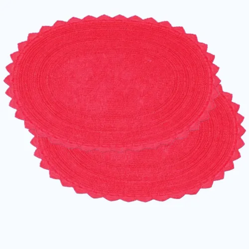 Vista 60 de Royal Blaze Tapete de baño de algodón rojo, reversible, pequeño ovalado de 18 x 26 pulgadas, lavable y decorativo