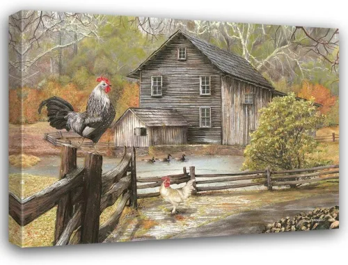 Vista 10 de ArtDirect - Wargo, Ed 18x15 Black Modern Framed Art Print Titled: Down on the Farm I