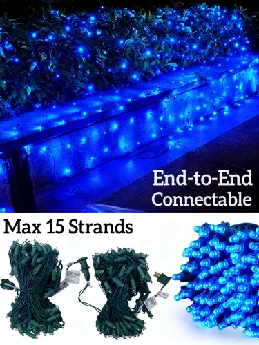 Vista 3 de Red de luces LED de Navidad para arbustos, 132 luces LED de 6 pies x 6 pies, conectables con certificación UL para arbustos, árboles, arbustos
