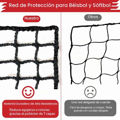 Vista 3 de Storgem Baseball Softball Backstop Net, Heavy Duty Sports Barrier Netting