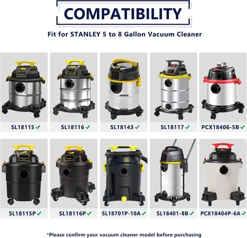 Vista 2 de Bolsas KEEPOW 19-3100 para aspiradora de 5-8 galones compatibles con Stanley, paquete de 4 bolsas de filtro desechables
