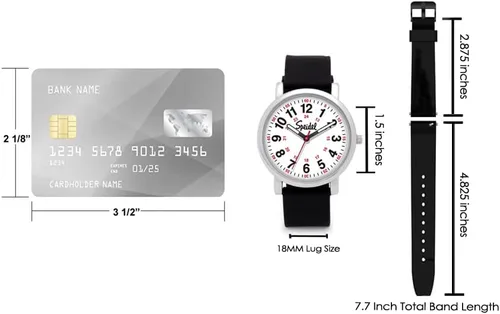 Vista 6 de Speidel Original Scrub Watch para enfermeras, profesionales médicos y estudiantes - Varios colores médicos de exfoliación, dial de fácil lectura