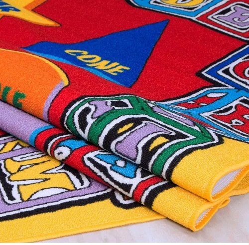 Vista 3 de champion rugs Alfombra de área para niños/habitación de bebé/guardería/aula/sala de juegos. Bloques ABC forma triángulo cuadrado rectangular