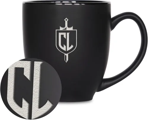 Vista 317 de Rico Industries - Taza de cerámica mate negra con grabado láser estándar de 15oz para NCAA (escuelas T & U) - Para bebidas calientes o frías