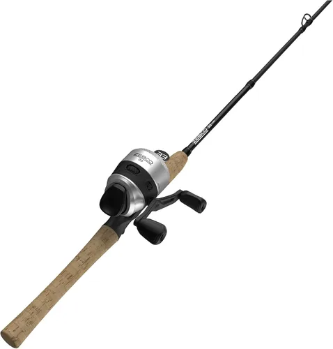 Vista 12 de Zebco 33 Combo de Carrete y Caña de Pescar con Corcho, Caña de Grafito con Mango de Corcho, Carrete de Pesca QuickSet Anti-Reversa con Alerta