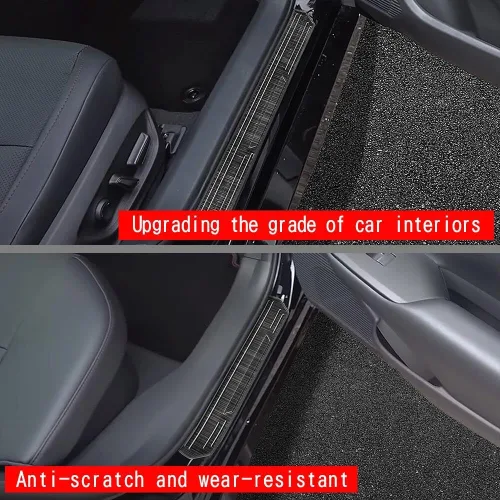 Vista 3 de Protector de placa protectora de umbral de puerta de automóvil, para Toyota Prius 2023 2024, accesorios de cubierta de acero inoxidable (exterior)
