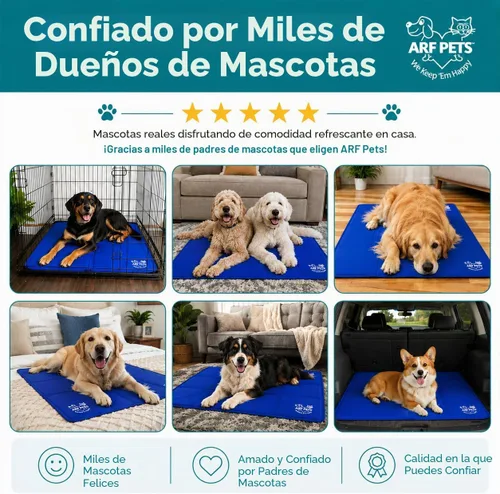 Vista 3 de Arf Pets Alfombrilla de enfriamiento para perros – Almohadilla de gel de auto-enfriamiento para camas, perreras y jaulas Duradera, no tóxica