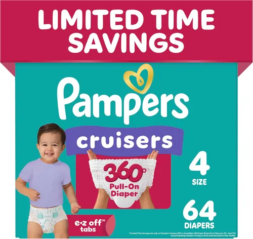 Vista 32 de Pampers Cruisers 360 Pañales - Talla 3, 26 unidades, pañales desechables para bebé, ajuste sin huecos