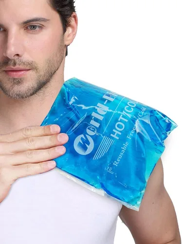 Vista 7 de Paquetes de hielo de gel para lesiones reutilizables - Compresa fría de gel para hombro, rodilla, espalda y cuello - Paquetes calientes y fríos